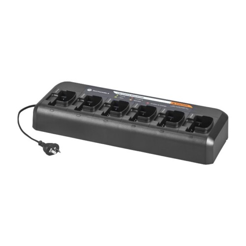 Motorola PMLN6601 – Cargador múltiple de 6 posiciones (con cable 3004209T08, ficha Argentina)